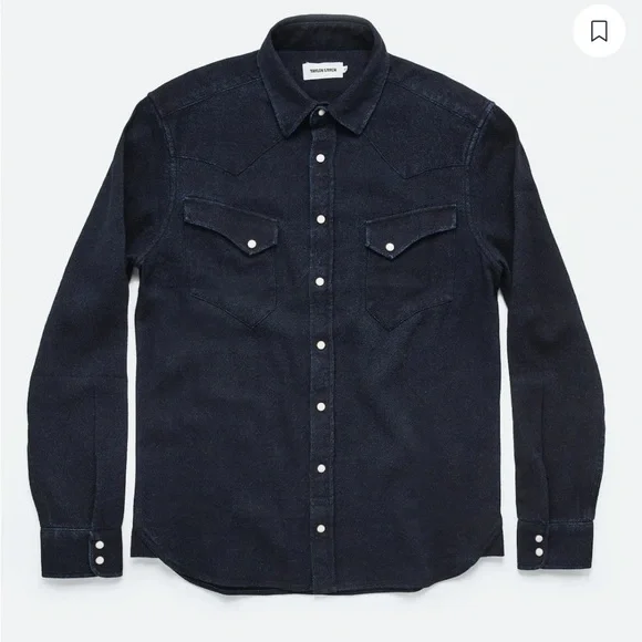 NWT Huckberry TAYLOR STICH TheWestern Shirt in Indigo Crepe - Picture 3 of 12